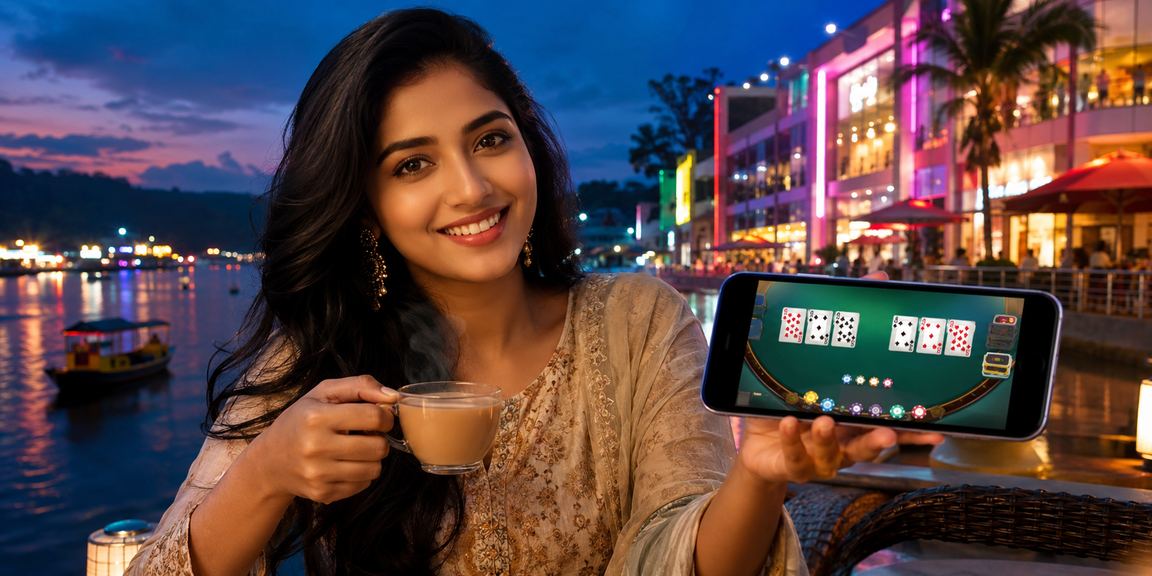 রাঙামাটিতে নিয়ন আলোয় আন্দার বাহার গেমে মনোযোগী একজন খেলোয়াড়